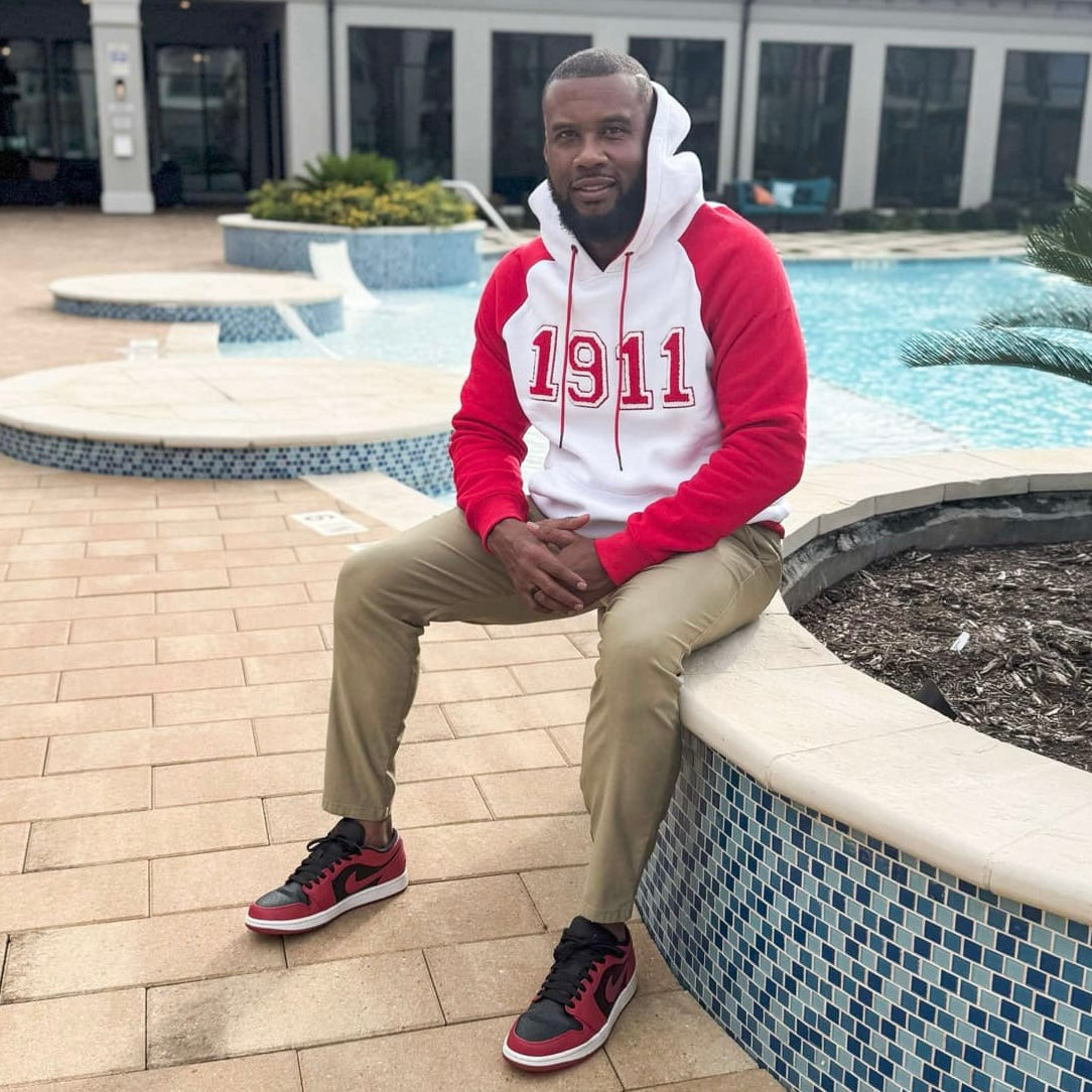 1911 Kappa Red/White Chenille Hoodie