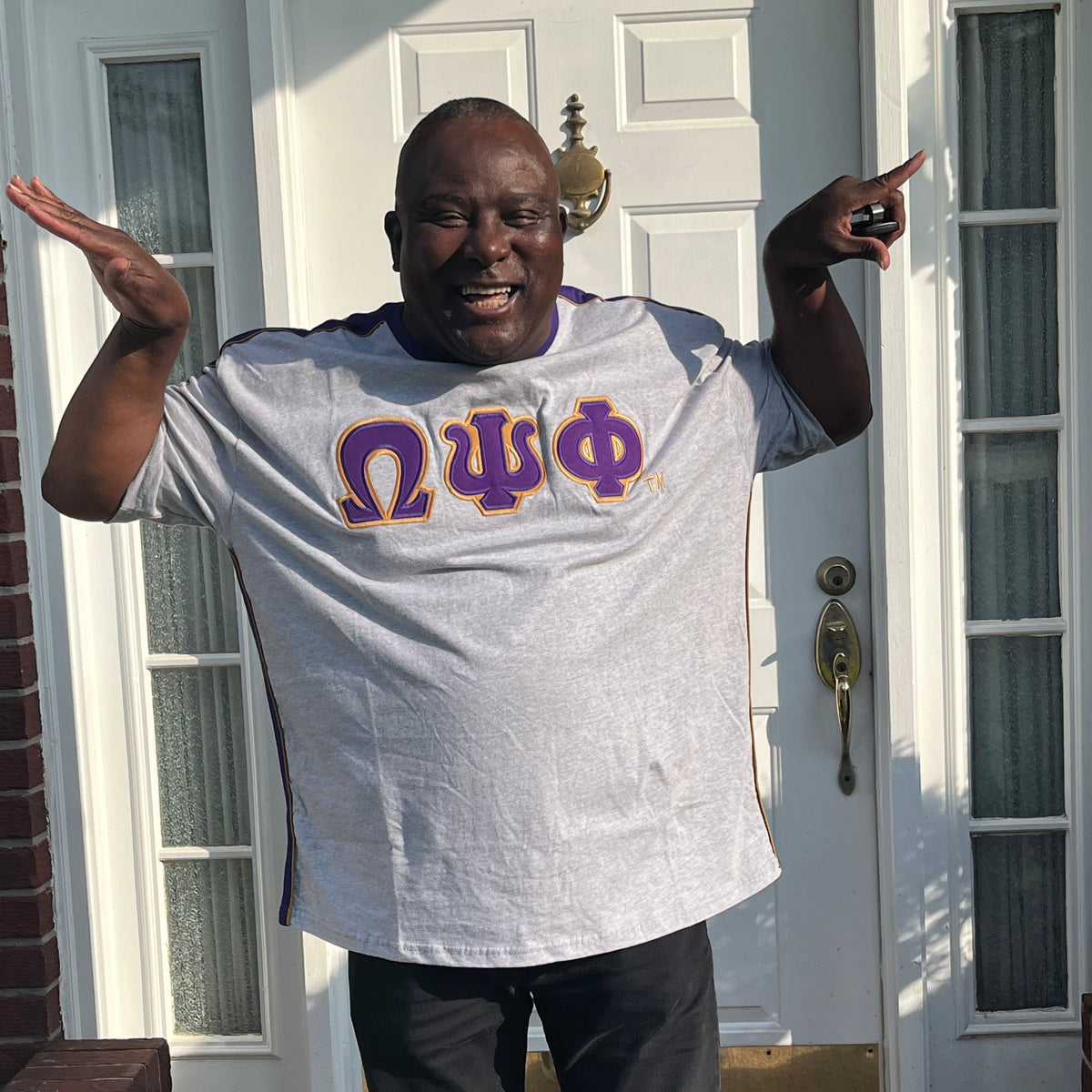 Omega Psi Phi Letter Grey Premium Shirt