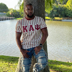 Kappa Cream Pinstripe Baseball Jersey