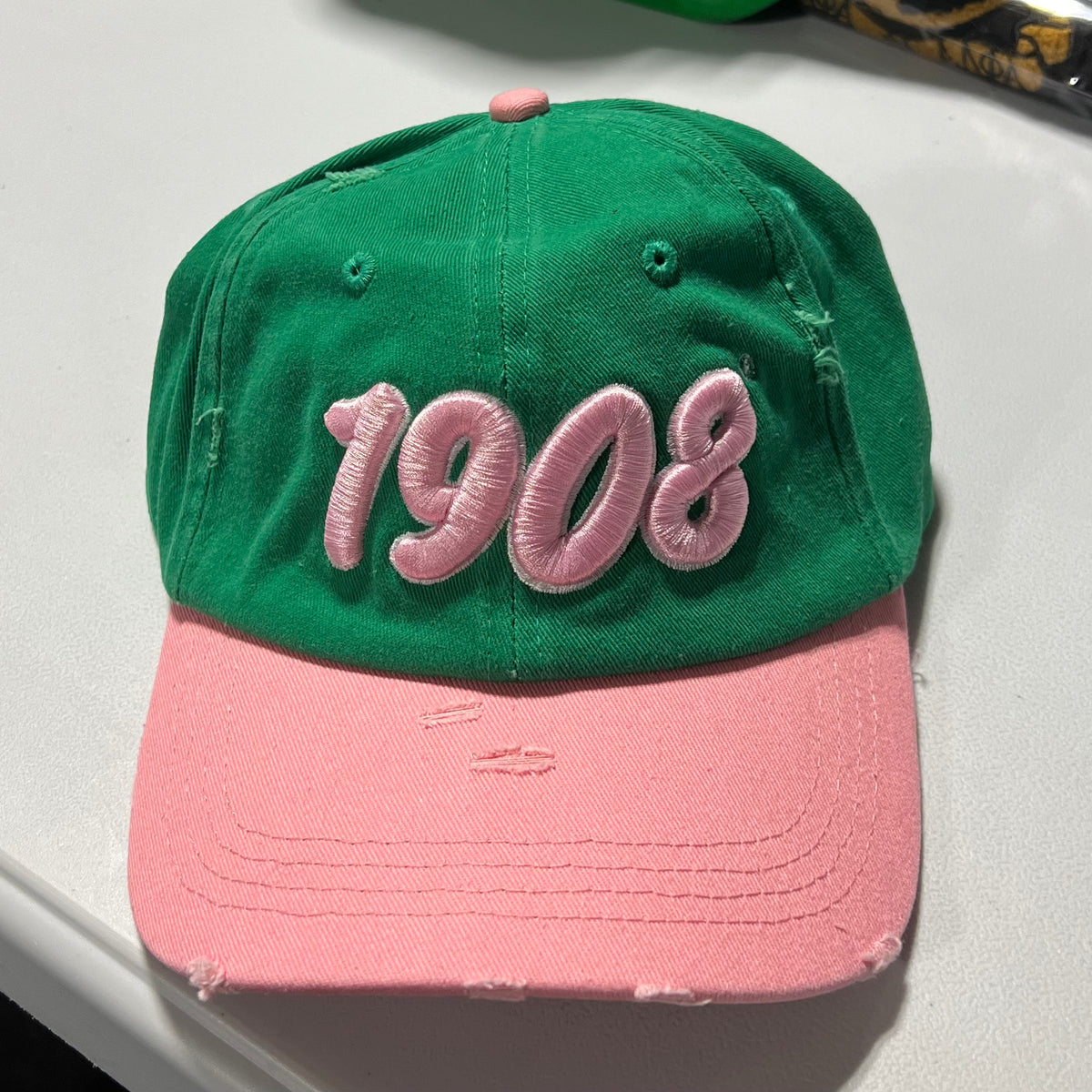 “1908” Pink & Green Hat