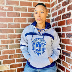 Zeta Grey Hockey Hoodie Unisex