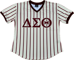 Delta Cream Pinstripe Baseball Jersey