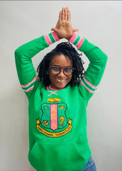 AKA Green Stripe Chenille Crewneck (Unisex Size)