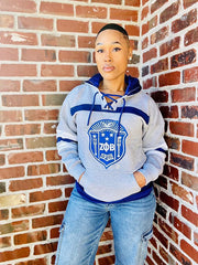 Zeta Grey Hockey Hoodie Unisex