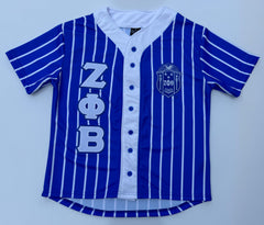 Zeta Blue Button Down Baseball Jersey