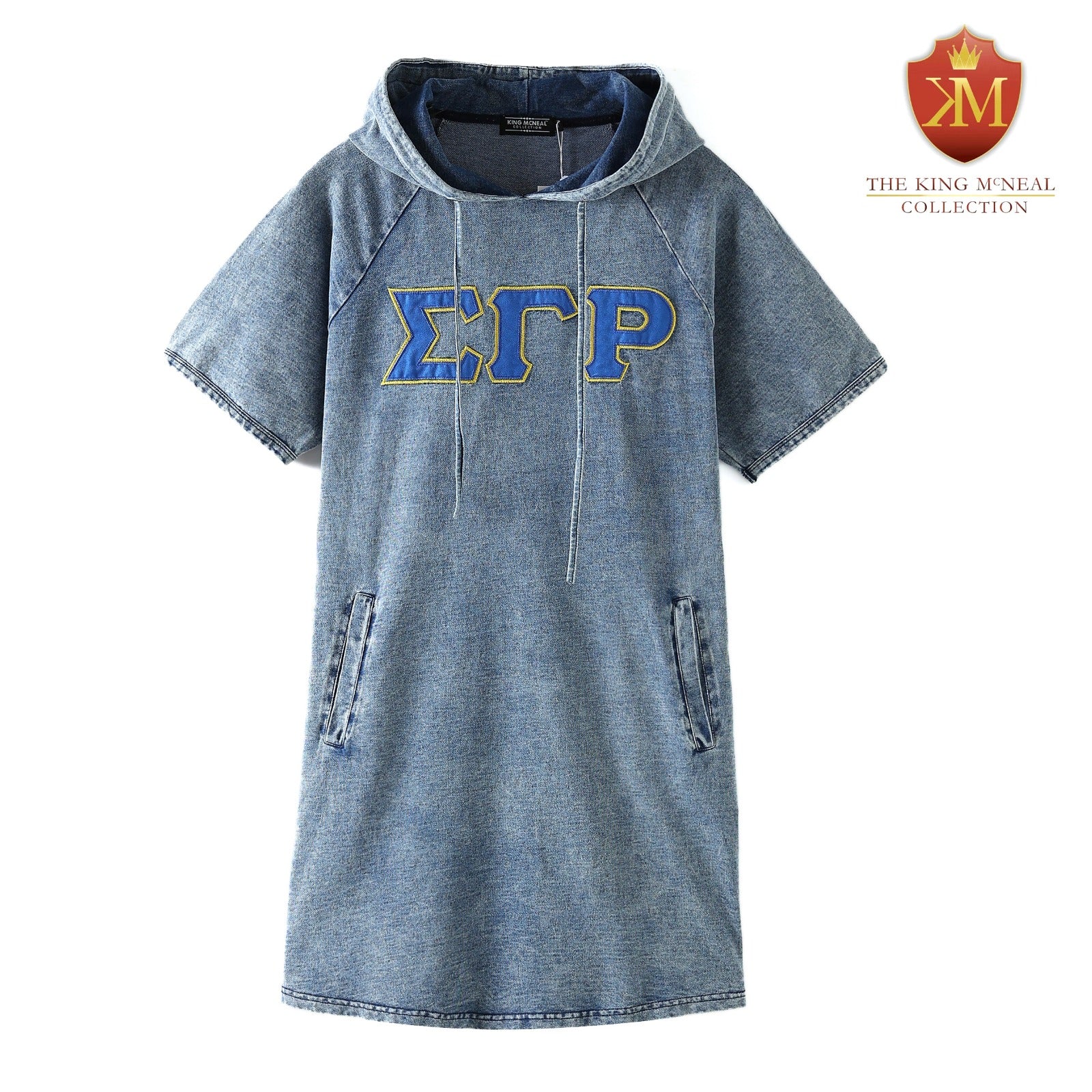 SGRho Denim Hoodie Dress With Pockets