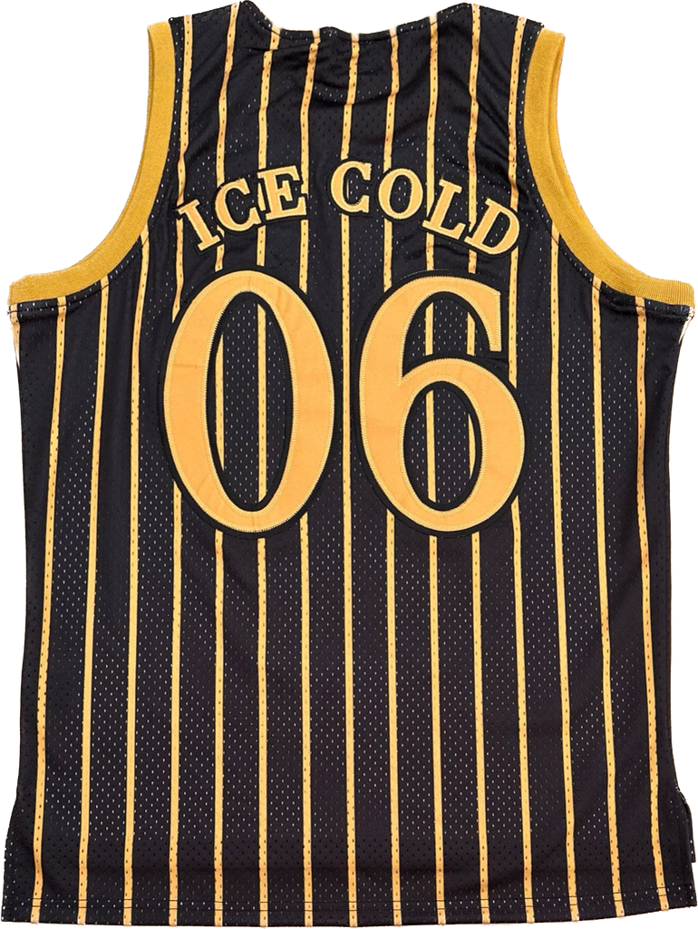 The King Mcneal Collection Alpha Black Pinstripe Basketball Jersey M