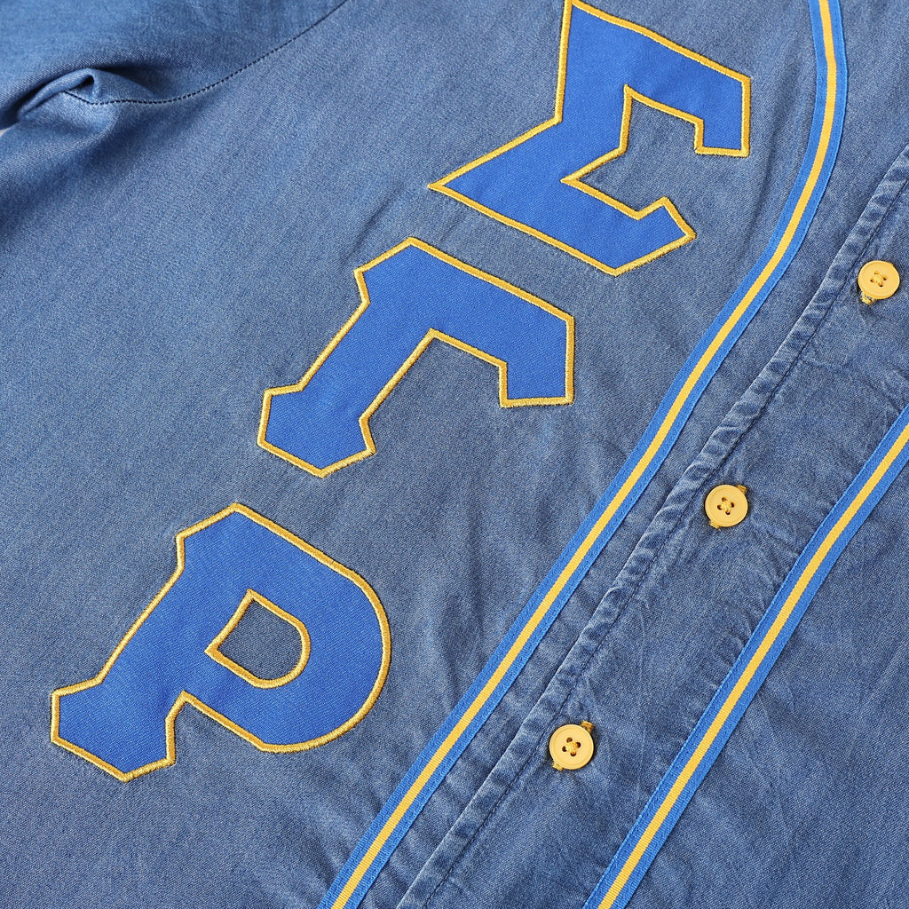 SGRho Denim Baseball Jersey – The King McNeal Collection