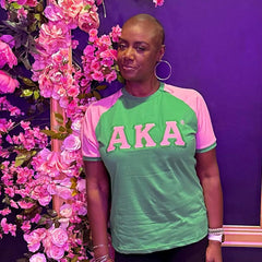 AKA Pink/Green Premium Raglan Shirt