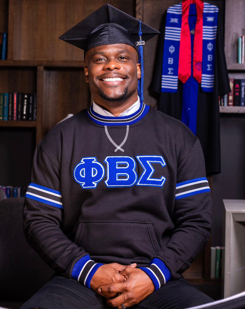 Black Phi Beta Sigma Pinstripe Baseball Jersey