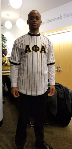 Alpha Grey Pinstripe Button Up Baseball Jersey – The King McNeal