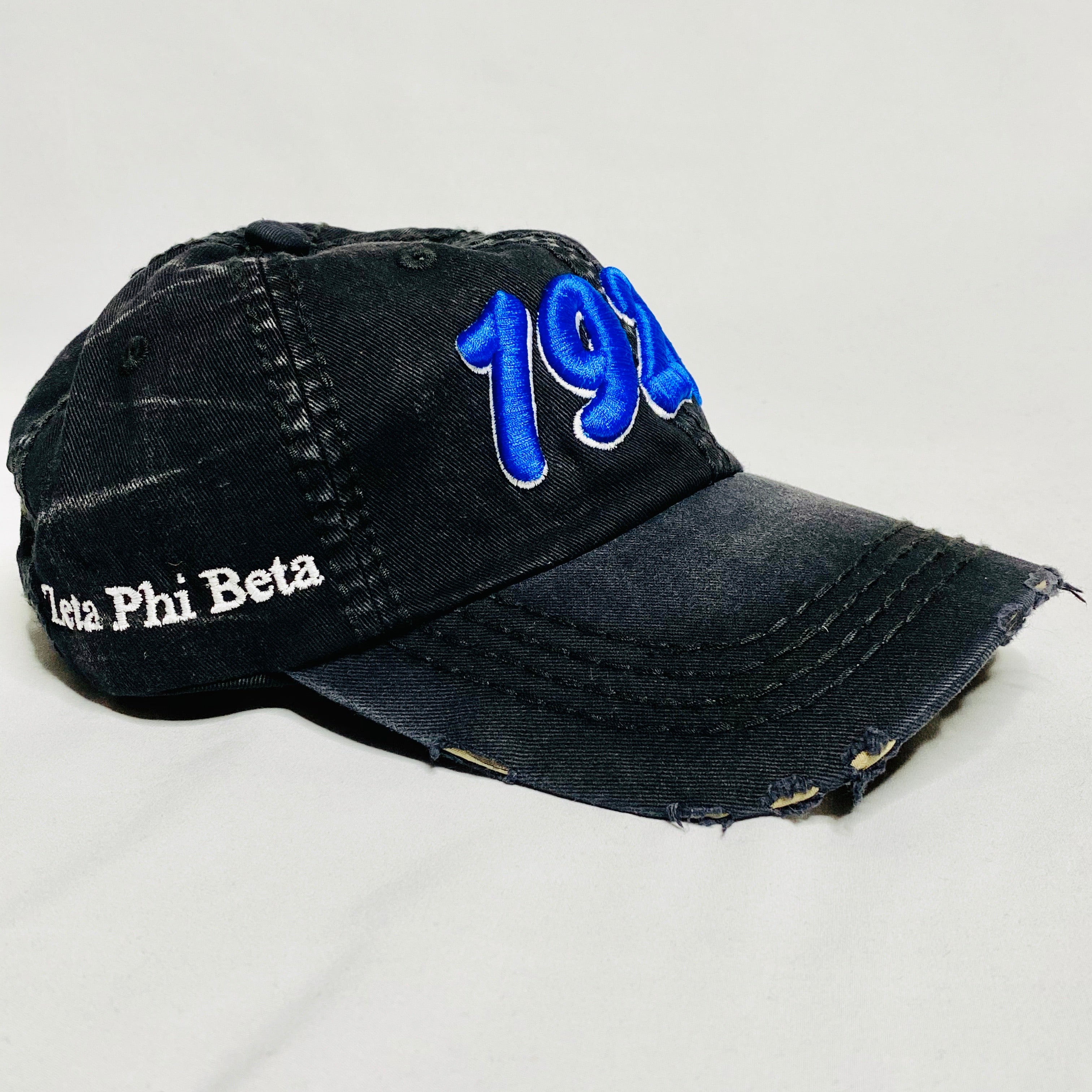 1920 Black Denim Zeta Phi Beta Distressed Hat