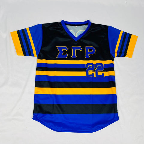 Sigma Gamma RHO Striped Baseball Jersey 4XL