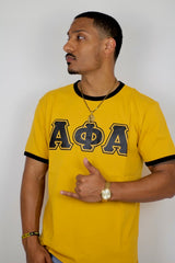 Alpha Premium Old Gold Ringer Shirt