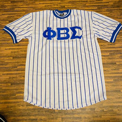 Black Phi Beta Sigma Pinstripe Baseball Jersey