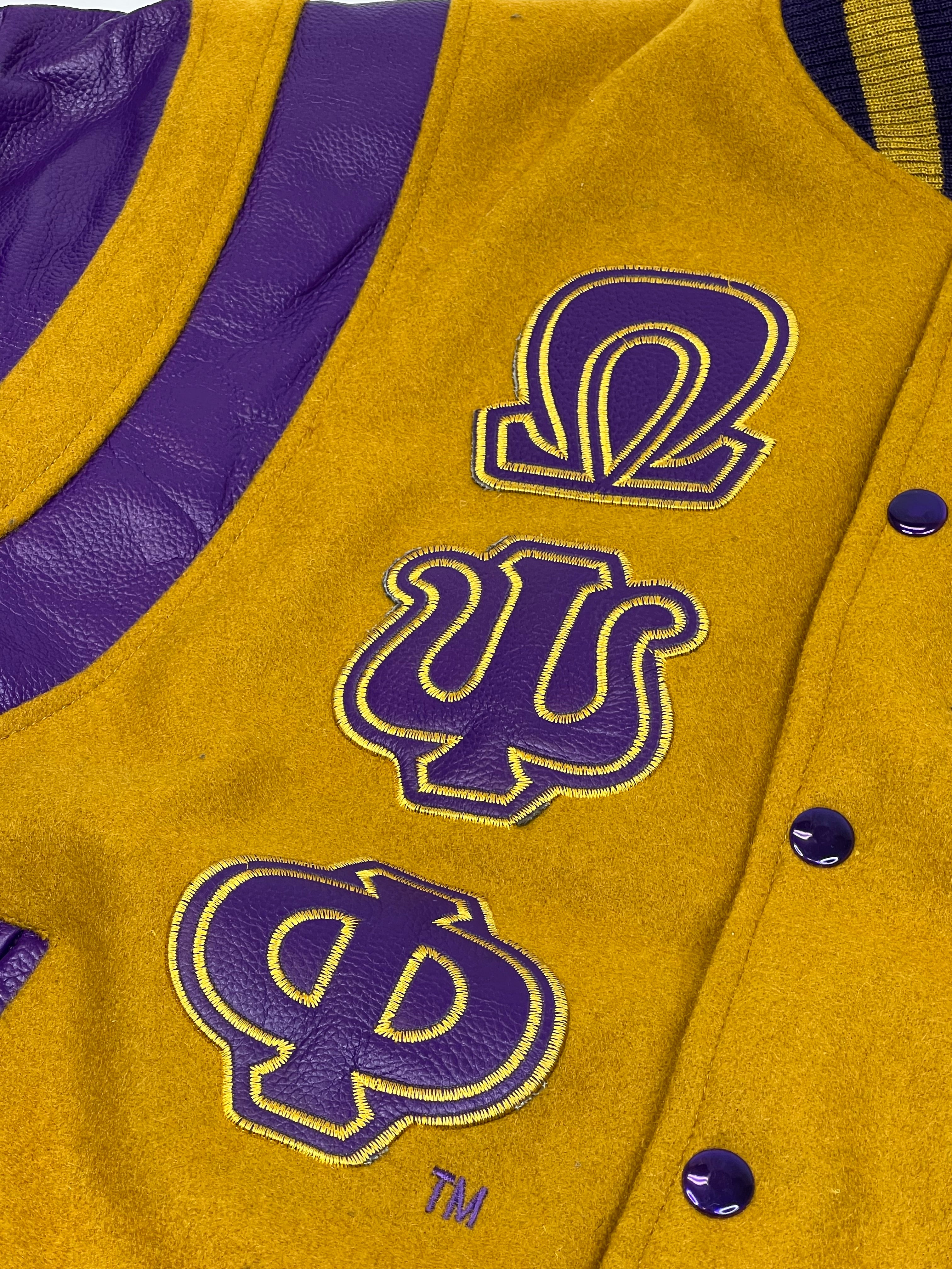 Omega Old Gold Wool Letterman Jacket