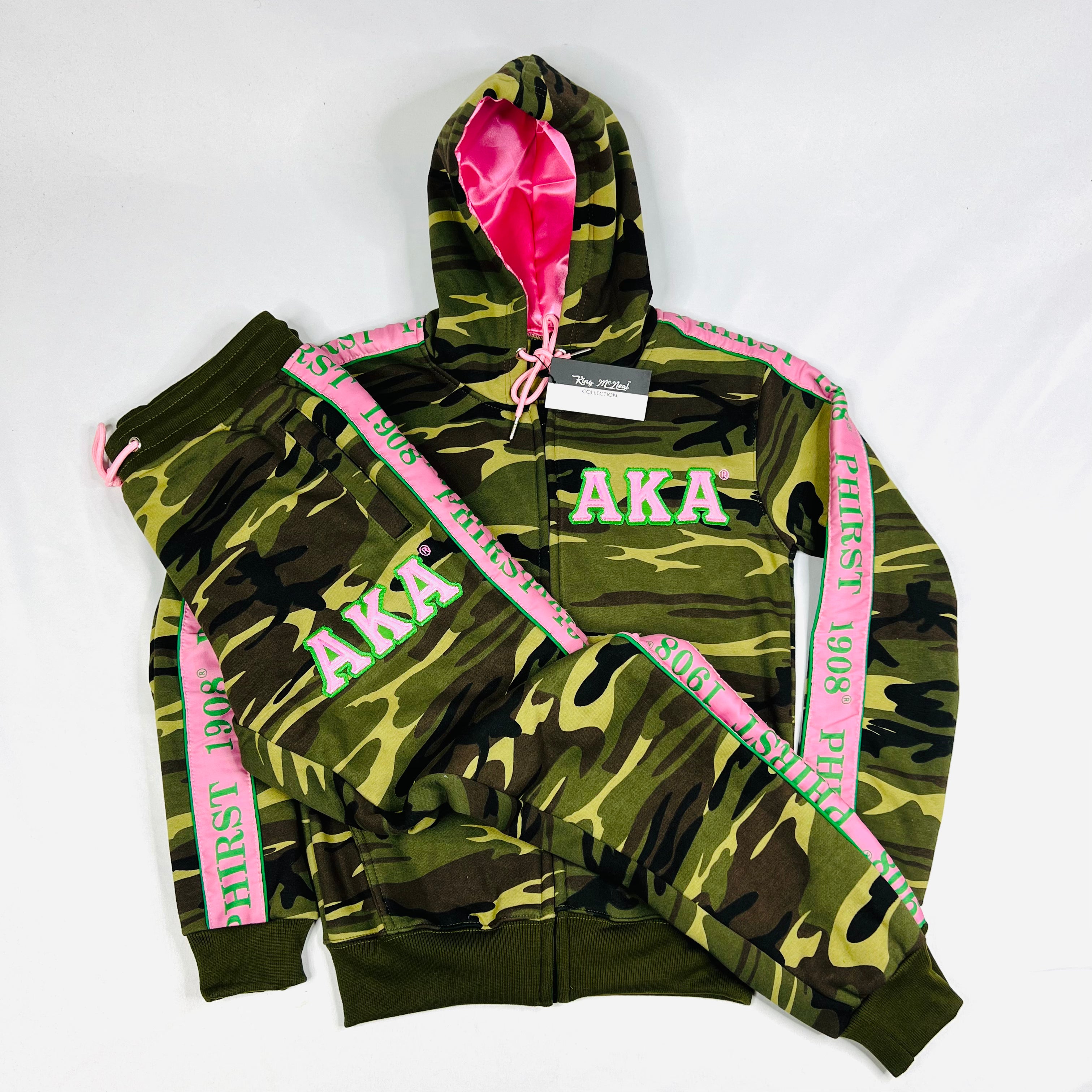 Victoria's Secret Pink CAMO bling Hoodie/ joggers outfit Set M