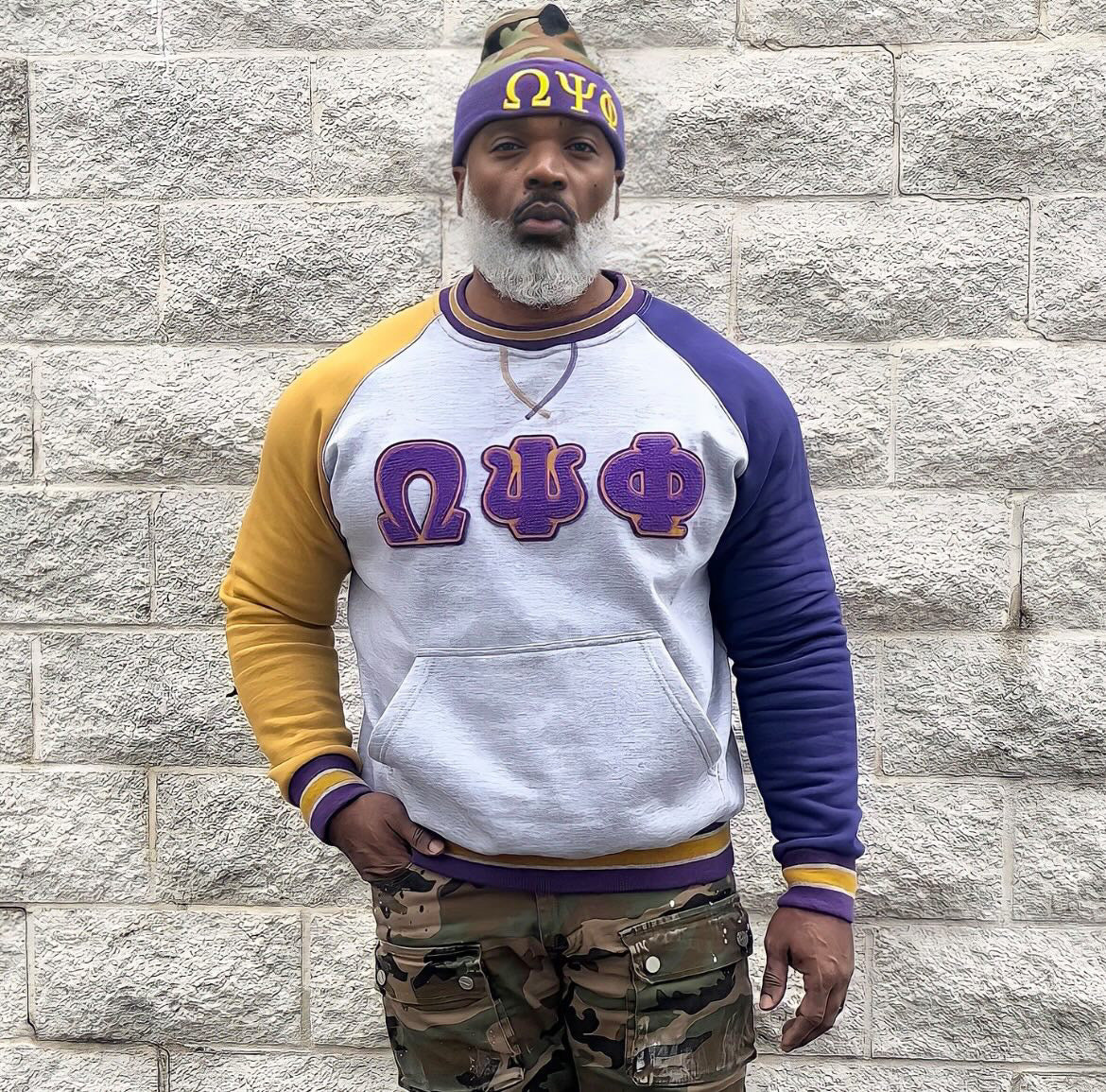 Omega Grey Purple Chenille Crewneck