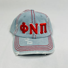 Phi Nu Pi Denim Distressed Hat