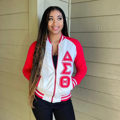 Delta White Varsity Fleece Jacket