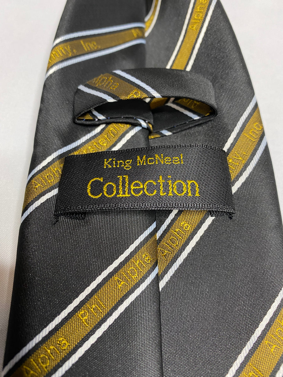 Black and Old Gold Alpha Monogram Tie – The King McNeal Collection