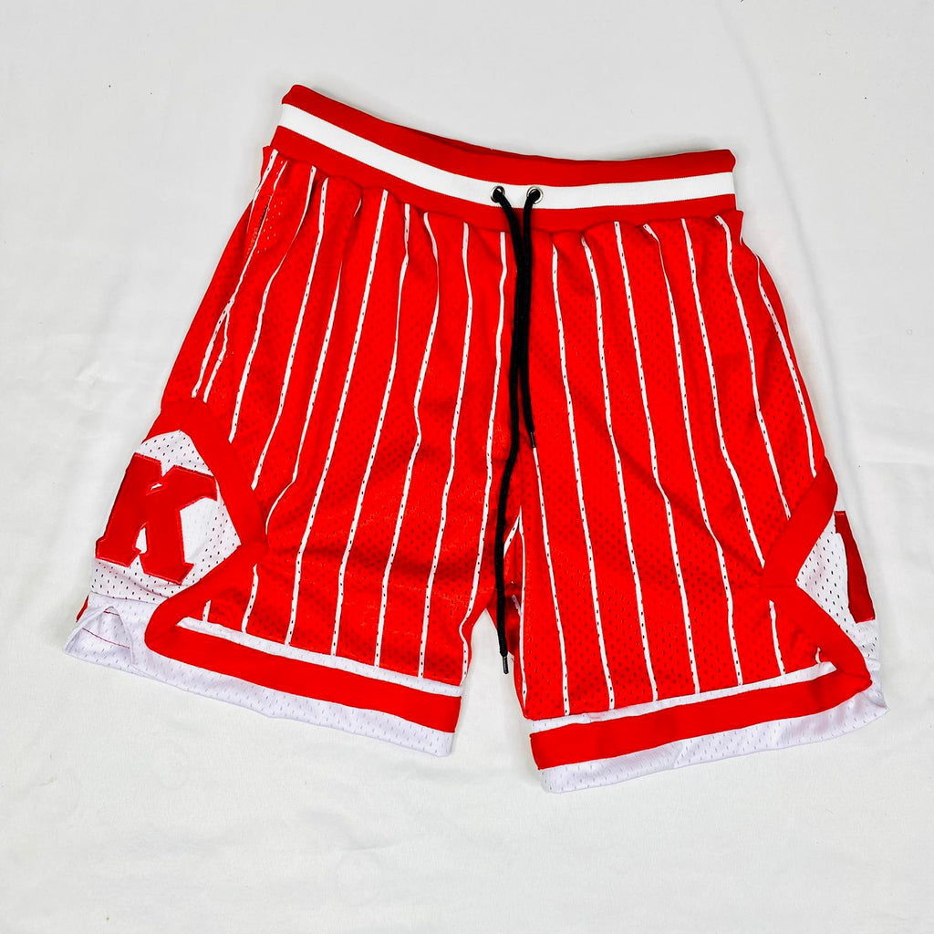 Bulls Red Pinstripe Shorts