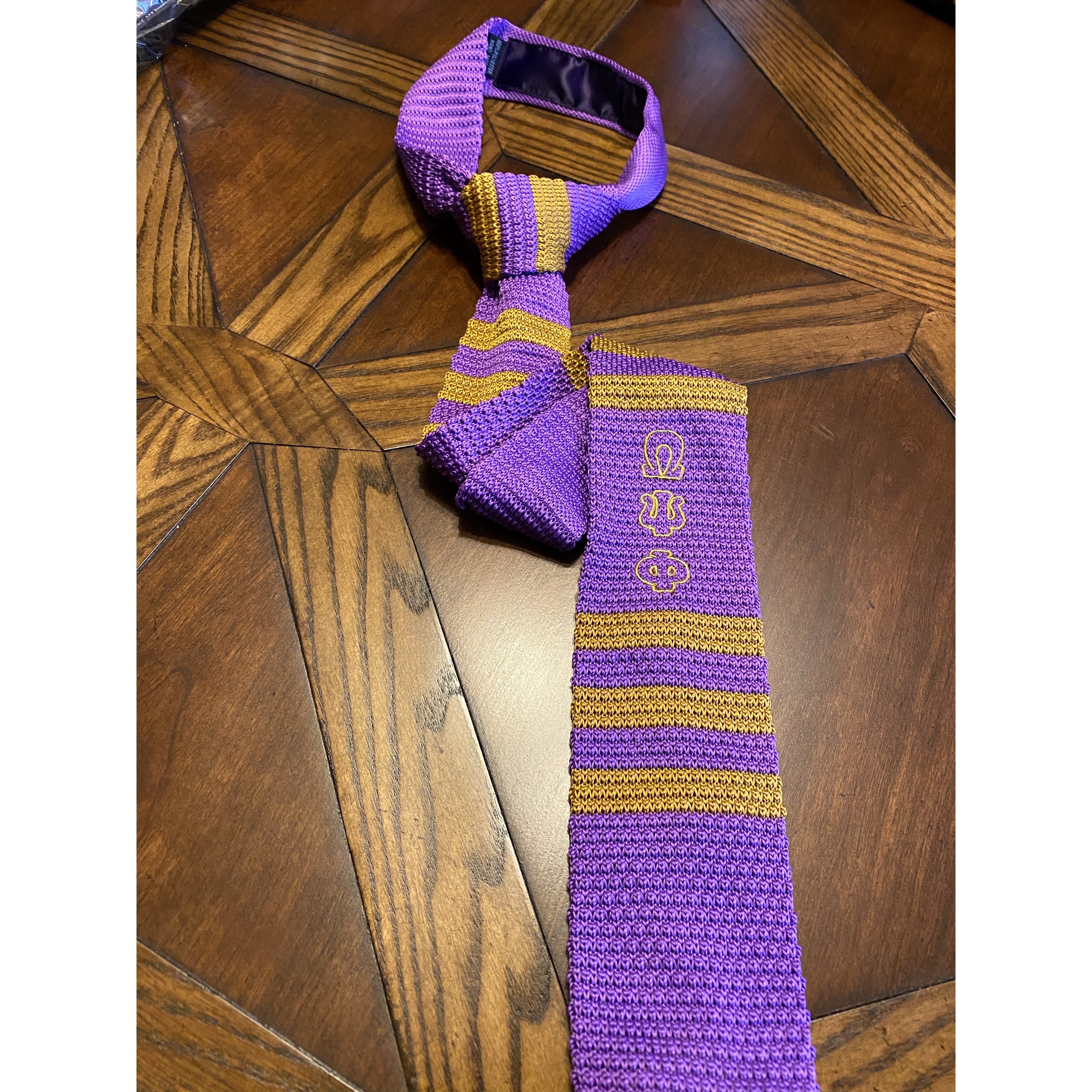 Purple and Gold (Omega Inspired) Knit Tie