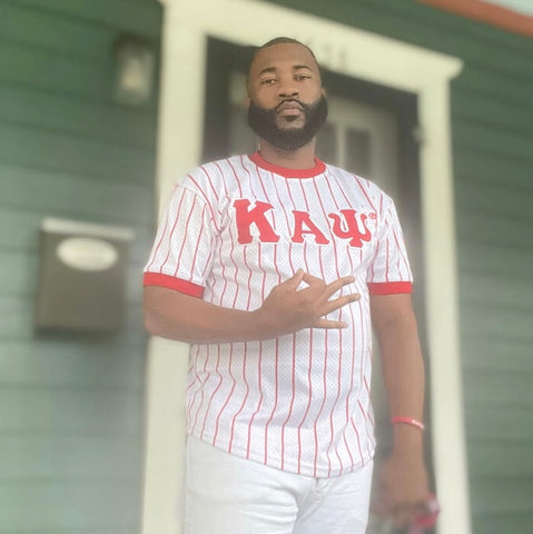 Kappa White Pinstripe Baseball Jersey – The King McNeal Collection