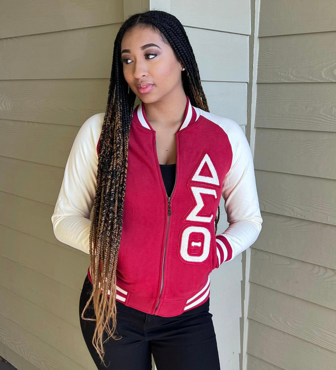 Delta Crimson Varsity Fleece Jacket