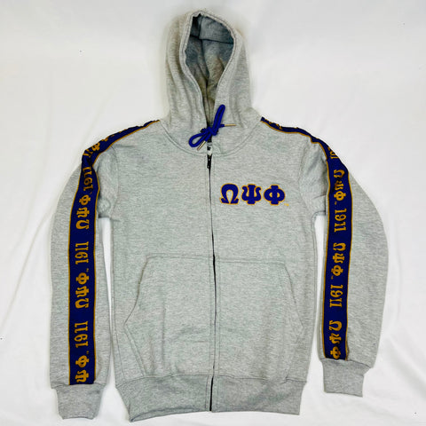 Omega Psi Phi Grey Tapered Sweatsuit Jacket – The King McNeal Collection