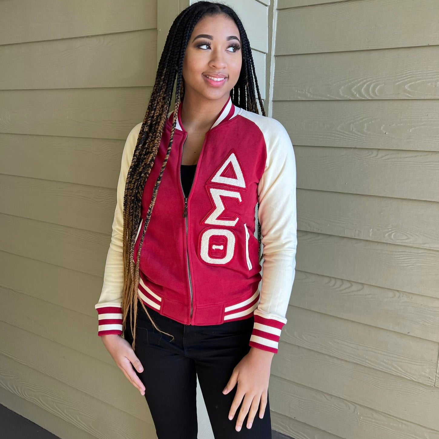 Delta Crimson Varsity Fleece Jacket