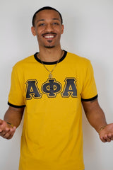 Alpha Premium Old Gold Ringer Shirt