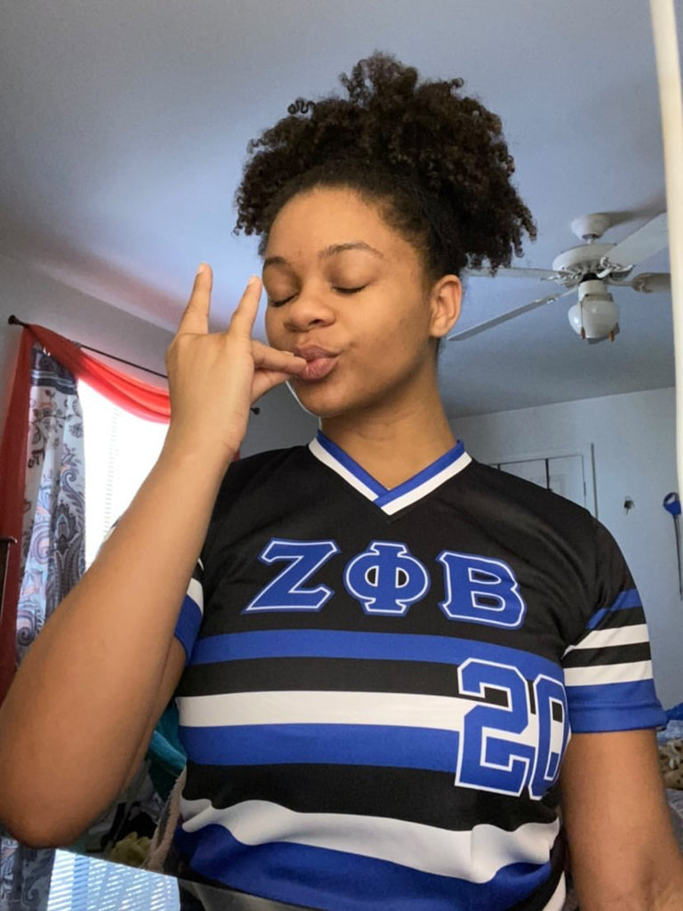 Zeta Phi Beta Black Baseball Jersey