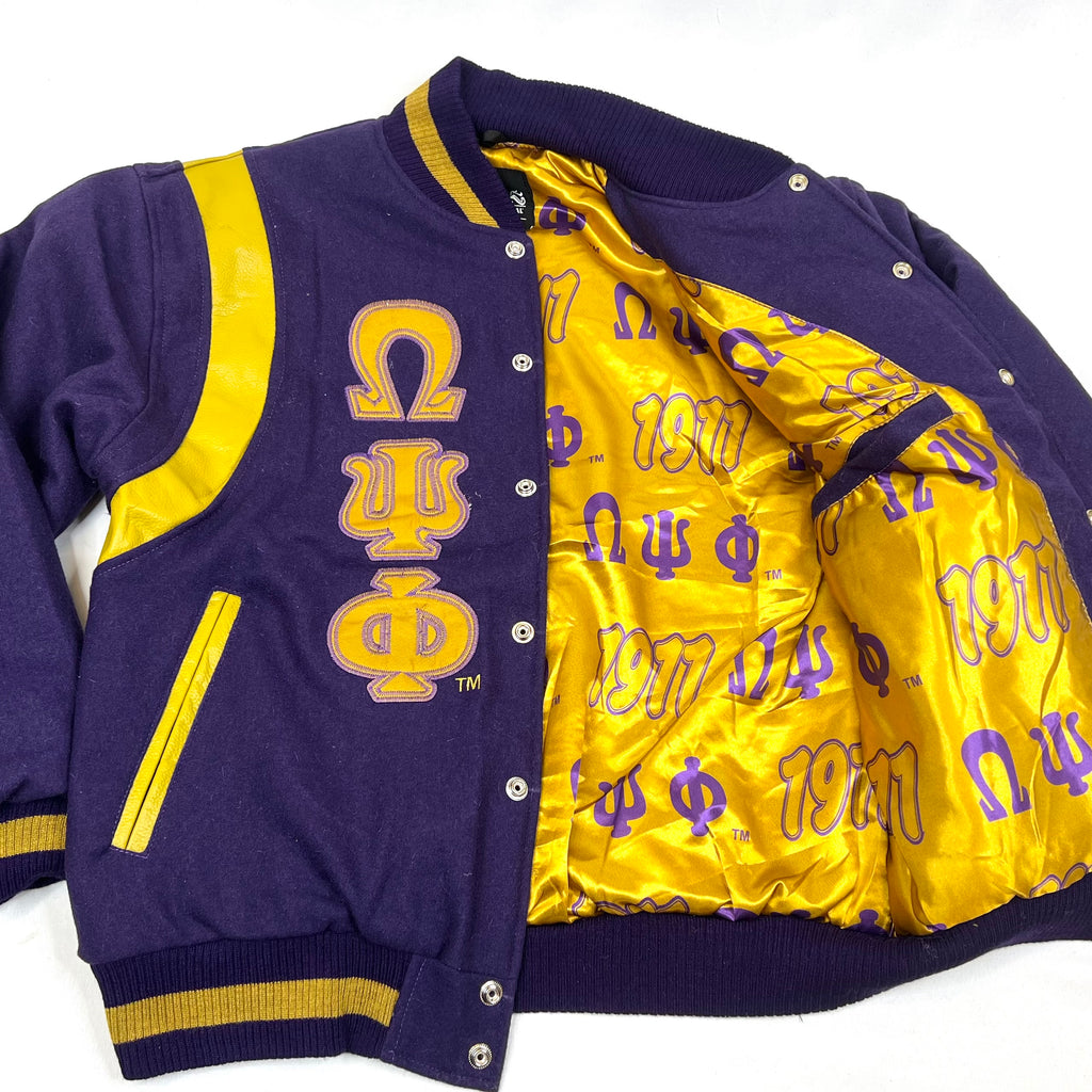 Wool & Leather Purple Varsity Jacket