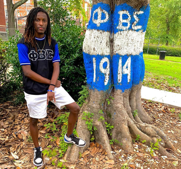 Black Phi Beta Sigma Pinstripe Baseball Jersey