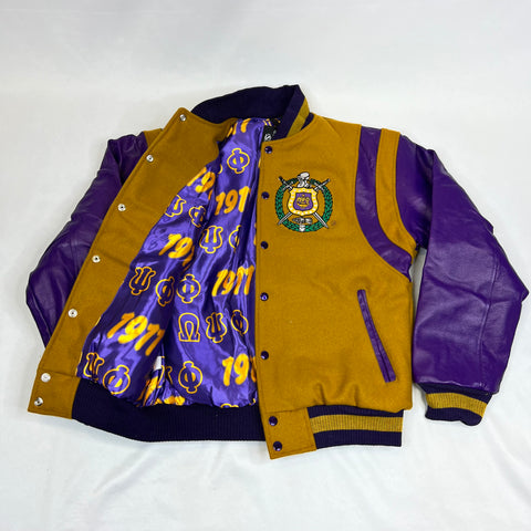 Omega Old Gold Wool Letterman Jacket – The King McNeal Collection