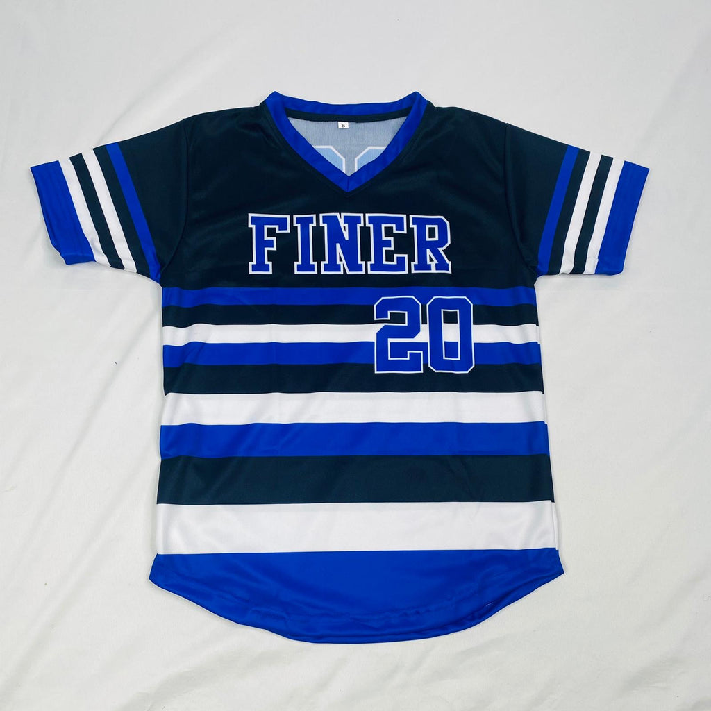 Tops, Black And White Striped Baseball Jersey