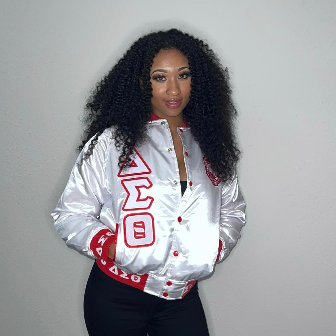 Delta sigma theta bomber jacket best sale