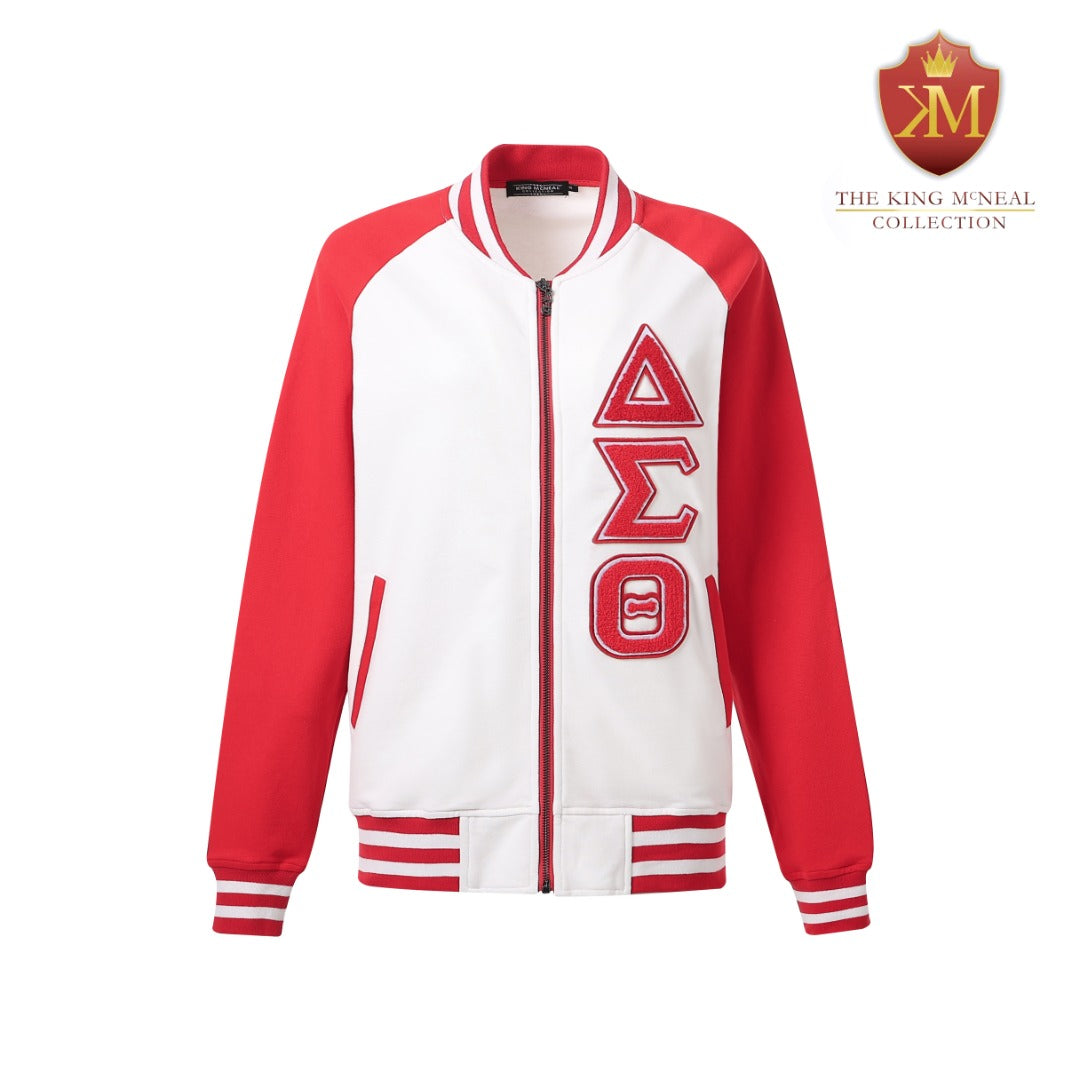 Delta White Varsity Fleece Jacket