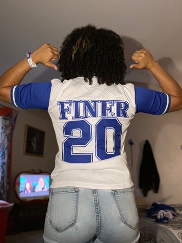 Zeta Phi Beta Blue White Baseball Jersey