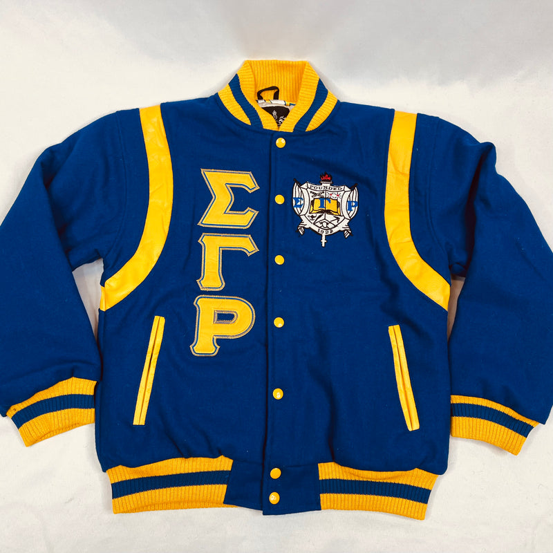 SGRho Wool and Leather Letterman Jacket – The King McNeal Collection