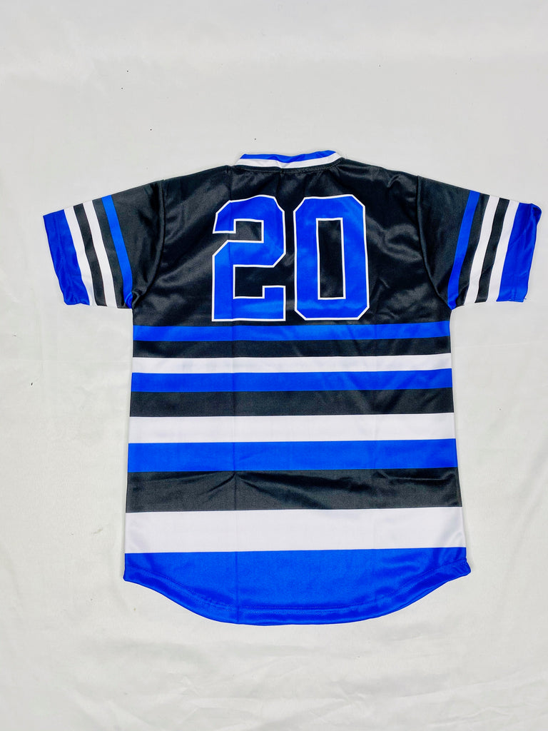 Zeta Phi Beta Blue Pinstripe Baseball Jersey 4XL