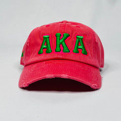 AKA Hot Pink Distressed Hat