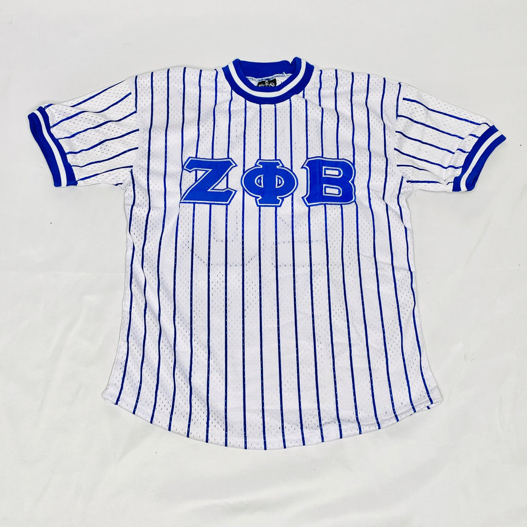 Zeta Phi Beta Blue Pinstripe Baseball Jersey 4XL