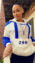 Zeta White Half Zip Windbreaker Jacket